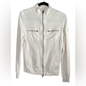 DKNY White Zip-Up Jacket with Pockets Size XS